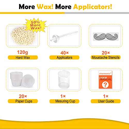 120g Nose Hair Waxing Kit with 40 Applicators - Quick & Painless Hair Remover for Men and Women, Up to 20 Uses