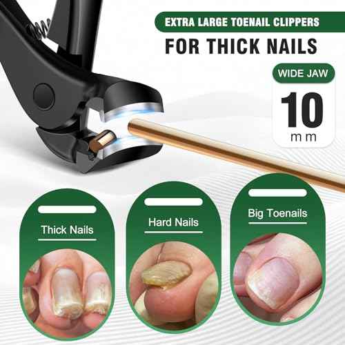 Toenail Clippers for Seniors Thick Toenails, 2025 Upgrade Long HandleToe Nail Clippers with Angled Head, 45¡Æ Slanted Toenail Clippers and 37mm Wide Opening Ingrown Nail Clippers, 6PCS