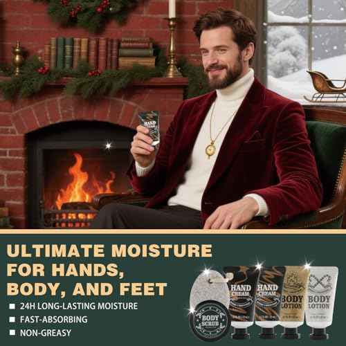BODY & EARTH 2025 Advent Calendar for Men Christmas Holiday Gifts 24 Days of Countdown Calendar, Advent Beauty Calendar 2025 Adult 24PCS Beard Care Grooming Set Mens with Sandalwood & Cedar Beard Oil