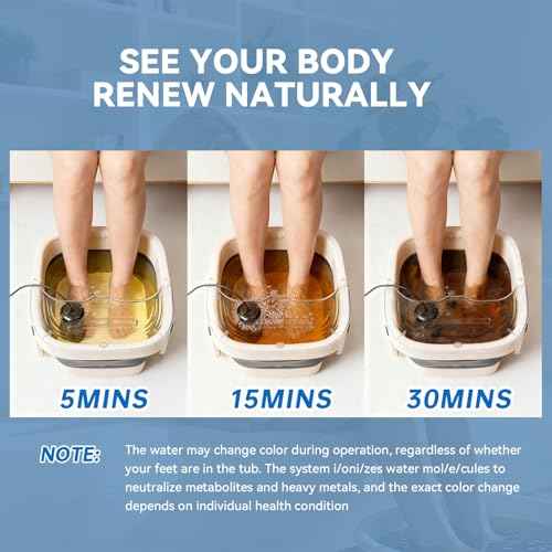 Bluetooth Ionic Foot Bath Detox Machine for Home Spa Use, with App Control, Foldable Soaking Tub, 2 Ion Arrays, 100 Basin Liners, Timer for Natural Body Detoxification