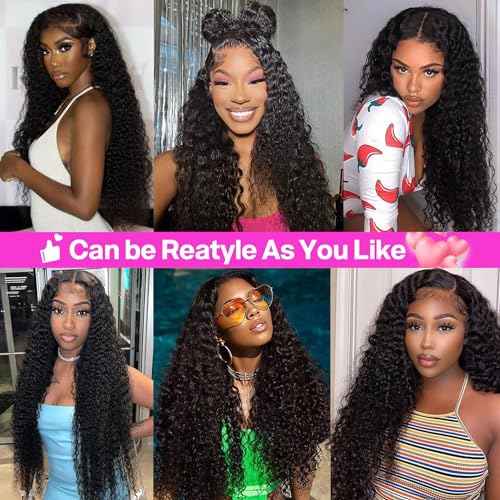 Deep Wave 360 Lace Front Wigs - Human Hair, Pre-Plucked with Baby Hair, Brazilian Virgin, 24 Inch