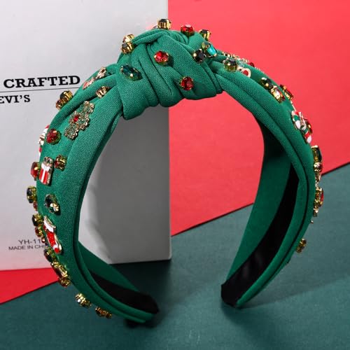 ARATLENCH Christmas Headband Winter Rhinestone Snowflake Xmas Tree Candy Cane Deer Hairband Christmas Party Accessories Gifts