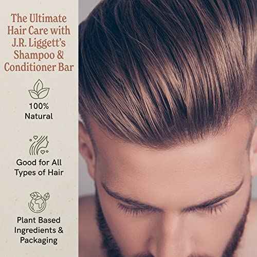 J.R.LIGGETT¡¯S Shampoo and Conditioner Bar - Conditioner 1.75oz + Two Moisturizing Formula Solid Shampoo Bar 3.5oz - All-Natural Ingredients for Hair Clean, Soft, Tangle-Free, 3 Pack