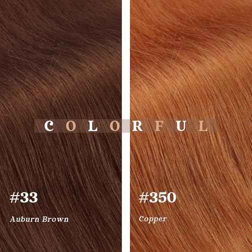 Ve Sunny Clip in Hair Extensions Real Human Hair Auburn Clip in Extensions Human Hair Easy Installation Auburn Clip in Human Hair Extensions for Women Daily Wear 120g 18inch