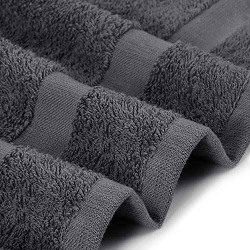 Utopia Towels, Salon Towel, Pack of 24, Not Bleach Proof, 16 by 27 Inches, Highly Absorbent Cotton Towels for Hand, Gym, Beauty, Spa, and Home Hair Care, Grey