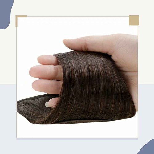 LaaVoo Ponytail Extension Human Hair Brown Ponytail Extensions for Women Darkest Brown Ponytail Hair Extension Real Human Hair Short Straight 12 Inch 70g