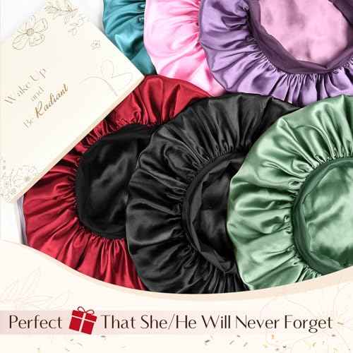 YANIBEST Silk Bonnet for Men Women Hair Bonnet for Sleeping Double Layer Satin Bonnet for Natural Curly Hair Unisex Sleep Cap