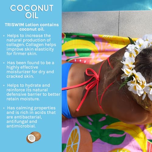 TRISWIM Swim Lotion 32oz | Neutralizes Chlorine, Bromine & Saltwater Odors | Hydrates, Restores & Nourishes Dry Skin | Aloe Vera, Shea Butter & Coconut Oil | Zen Grapefruit Scent