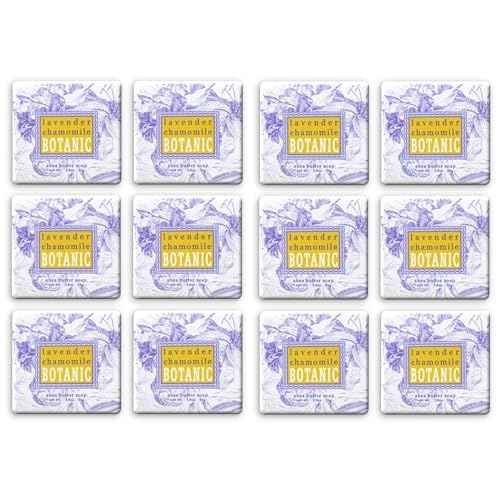 Greenwich Bay Lavender Chamomile Scented Bar Soaps - 12 Pack of Mini 1.9 oz. Botanical Scented Bars - Perfect for Guest Bath, Airbnb, Salon, Spa, Hotel - Elegant Wrappers