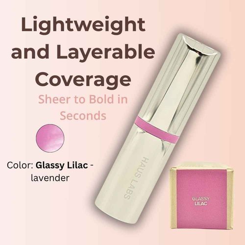 Haus Labs Color Fuse Longwear Hydrating Glassy Lip + Cheek Blush Balm Stick - Glassy Lilac