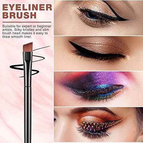300 Pcs Disposable Eye Brow Brush Multifunction Eyebrow Cosmetic Brushes for Eyebrows Portable Angled Professional Brow Tint Esthetician Supplies Bulk(Black)