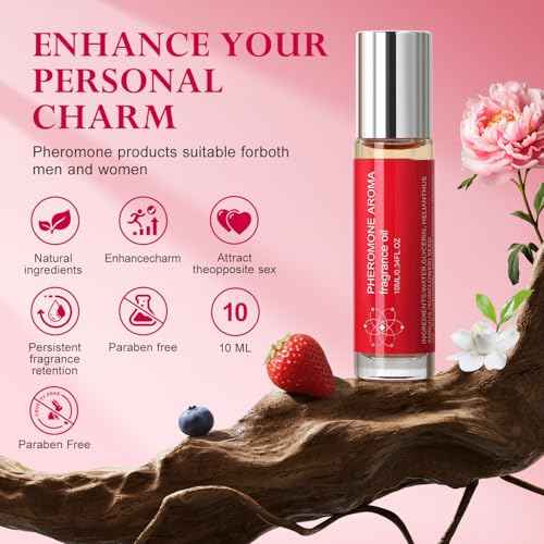Pheromone Perfume for Women, Women Fragrance Pheromone Cologne Attract Men, Long Lasting Women's Perfume, Roller Ball Design, Portable and Fruity