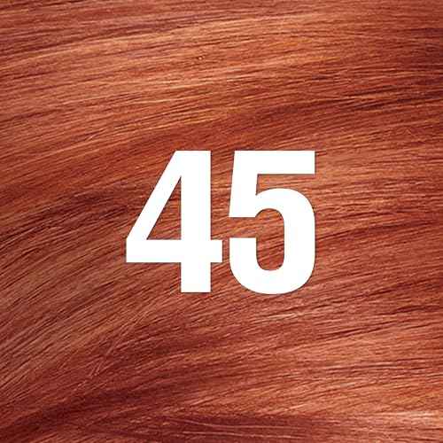 Revlon ColorSilk with Bond Repair Complex, Permanent Hair Color, 100% Gray Coverage, Ammonia Free Dye, Vegan Keratin, 45 Bright Auburn, 3 pack