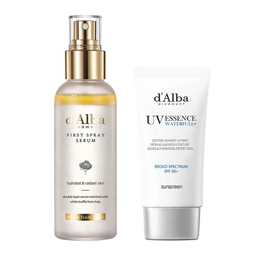 d'alba Piedmont Italian White Truffle First Spray Serum & Waterfull Essence Sunscreen, Vegan Skincare, Light-weight Korean Skin Care