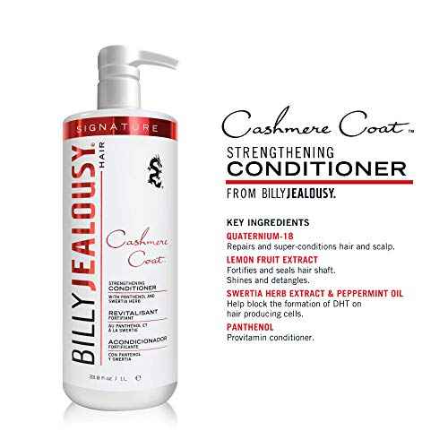 Billy Jealousy Cashmere Coat Hair Conditioner for Men, Strengthening & Hydrating Conditioner Infused with Peppermint, Lemon Fruit & Swertia Extract Ideal for Fine, Thinning Hair
