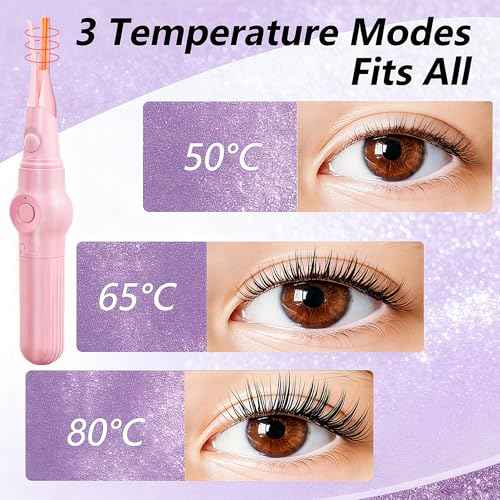 2-in-1 Multifunctional Heated Eyelash Curler & Eyebrow Trimmer for Women, Fast Heated Rechargeable Electric Eyelash Curler with 3 Heat Settings, 24H Long Lasting, Ideal Makeup Tool Gift