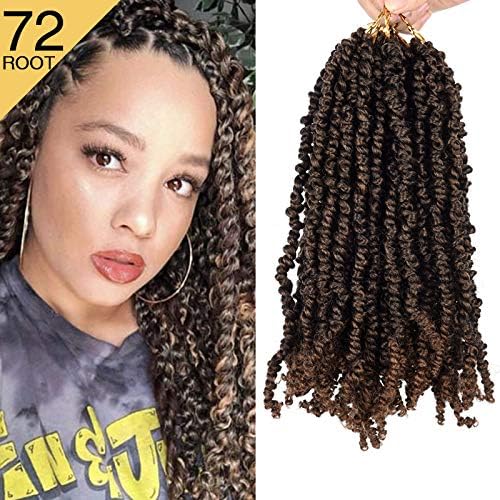 Silike 14 Inch Passion Twist Crochet Braid Synthetic Hair Extension Pre-Twisted Crochet Twisted Braids For Woman(14 inch, T30)