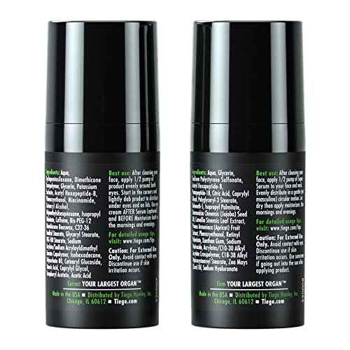 Tiege Hanley Anti Aging Bundle for Men, Eye Cream and Face Serum With Peptides, Hyaluronic Acid, and Vitamin B3 to Help Reduce the Look of Wrinkles and Dark Circles, Men¡¯s Skin Care, 2 Piece Set