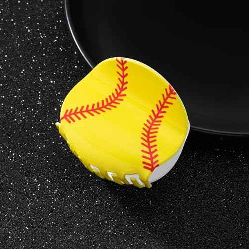 Sports Softball Hair Claw Clips for Women,Game Day Soft Ball Hair Jaw Barrette, Acrylic 3.1inch Big Hair Claw Clips for Thick and Thin Hair Accessories Gifts