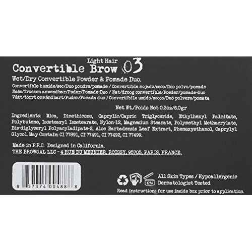 The BrowGal ? 2 in 1, Convertible Brow-03 Full Definition ? Natural Makeup Powder, Professional Facial Beauty Cosmetic Makeup, Highlighters for Glowing Look and use as Women Gifts - "2.1In, Light Hair