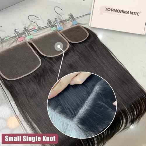 6x6 Lace Closure, Ultra-Thin Invisible HD Transparent Lace Closure Pre Plucked with Baby Hair 12A Grade Straight Brazilian Human Hair Closure with Free Part Natural Hairline 14 Inch