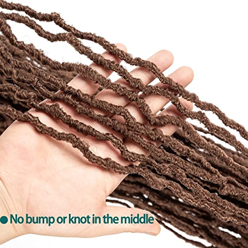 LocsGuard Faux Locs Crochet Hair Brown Soft Locs 36 inch 6 Packs color 30 Natural Butterfly Locs Crochet Hair For Black Women Goddess Locs Crochet Hair (36 Inch (Pack of 6), 30#-A(Dark)