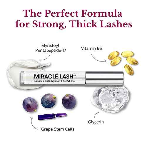 Miracle Lash - Serum for Eyelash Growth - Lash Enhancing Serum to Nourish, Hydrate & Strengthen Lashes ? Helps Brittle, Damaged Lashes Look Thicker, Fuller & Longer ? Gentle Formula
