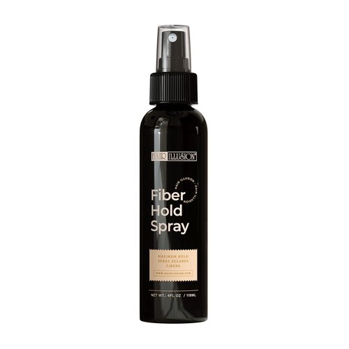 Hair Illusion Dark Brown Real Hair Fibers and Fiber Holding Spray Bundle for Thinning Hair - 100% Natural Texture, Non Synthetic Hair Fibers - Bald Spot Cover Up for Women & Men - 18 Gram