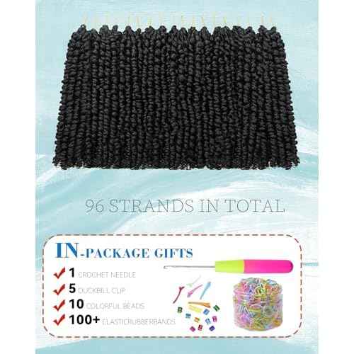 Passion Twist Crochet Hair for Black Women-10 Inch 8 Packs Natural Black, Pre Looped Pretwisted Hair Extensions,Braided by Synthetic Spring Kinky Twist Bohemian Curl(10"-8P,1B)