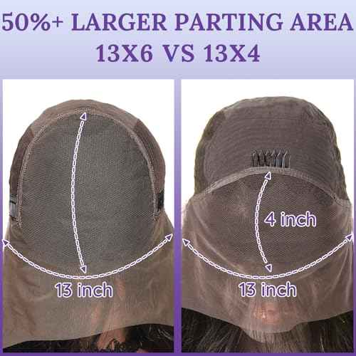 13x6 Lace Front Human Hair Wig, 100% Human Hair 180 Density, HD Lace Frontal Wig, Pre-Plucked Glueless Wigs, 32inch