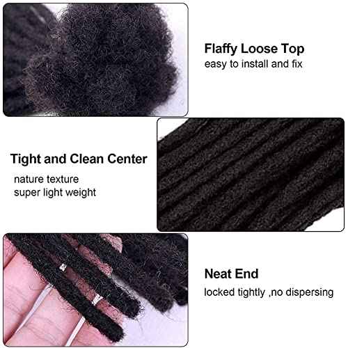 0.6cm 14inch 40 Stands 100% Real Human Hair Dreadlock Extensions For Men/Women Full Head Handmade Permanent Loc Extensions Bundles Can Be Dyed Bleached Curled and Needles