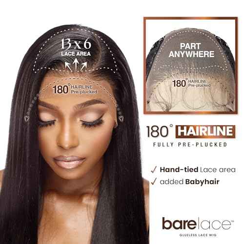 Sensationnel Bare Lace 13X6 Wigs - Unit 5 Lacefrontal Glueless Synthetic 180 Degree Preplucked Hairline (1B OFFBLACK)