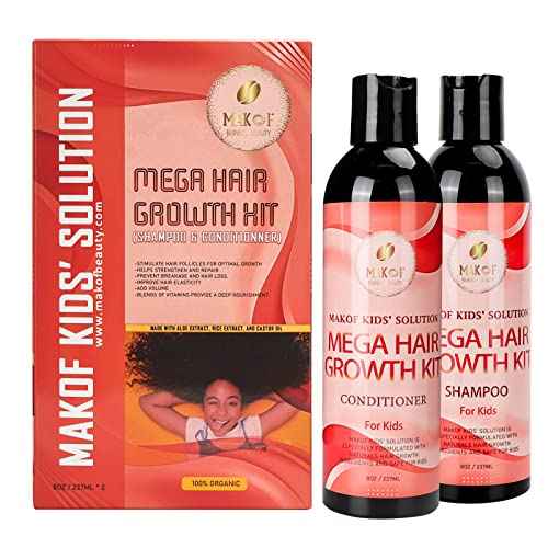 Kid¡¯s Hair Growth Set. Shampoo & Conditioner with black castor oil, Wheat Protein, Argan, Jojoba, Aloe Vera, , Mask Treatment and Leave-in, Sulfate Paraben Free, No harsh chemicals.