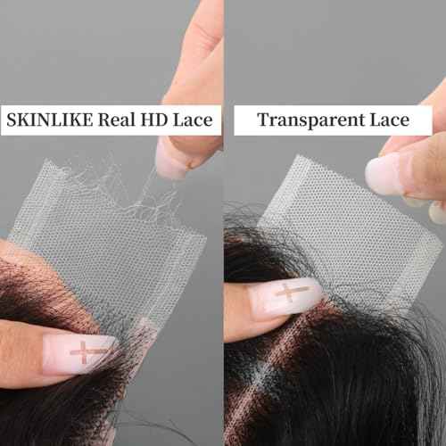 2x6 SKINLIKE HD Lace Closure Straight Human Hair 0.095mm Ultra-thin Invisible Lace Closure Brazilian Virgin Human Hair Closure pre plucked with Natural Hairline 20inch