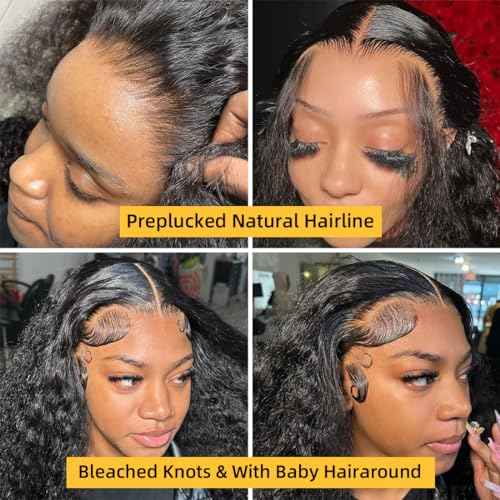WINOW Deep Wave Lace Front Wigs Human Hair Pre Plucked 180% Density HD Transparent 13x4 Lace Frontal Wigs For Women Human Hair Lace Front Wigs Deep Curly Lace Front Wig (32 INCH)