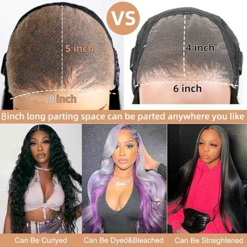 Glueless Wigs Human Hair Pre Plucked Pre Cut Body Wave 5x8 Hd Lace Closure Wigs Human Hair 180% Density Wear And Go Glueless Wigs Human Hair Pre Cut(20inch)