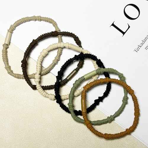 Boho Hair Ties Elastics Hair tie Bracelet No Damage Ponytail Holders for Thin/Thick Hair, Cute Hair Bands & Hair Accessories for Women 24 PCS