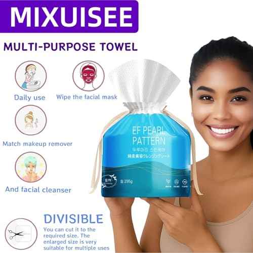Face towels roll¡£Hanging face towel disposable£¬Disposable face towels, MIXUISEE cotton face cloths£¬super thick 150% face wipes, Suitable for makeup removal and cleansing (Thickened 210 PCS)