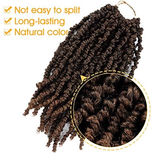 Silike 14 Inch Passion Twist Crochet Braid Synthetic Hair Extension Pre-Twisted Crochet Twisted Braids For Woman(14 inch, T30)