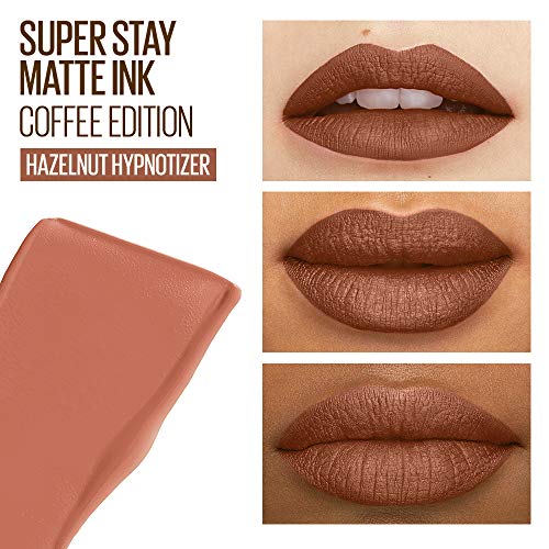 Maybelline New York SuperStay Matte Ink Liquid Lipstick, Coffee Edition, Hazelnut Hypnotizer, 0.17 Ounce