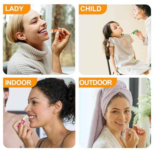 40 Pack Natural Lip Balm Bulk with Vitamin E and Coconut Oil - Moisturizing Dry Cracked Lips, Mini Chap Stick Gifts for Kids Women Men- 10 Flavors - Non-GMO