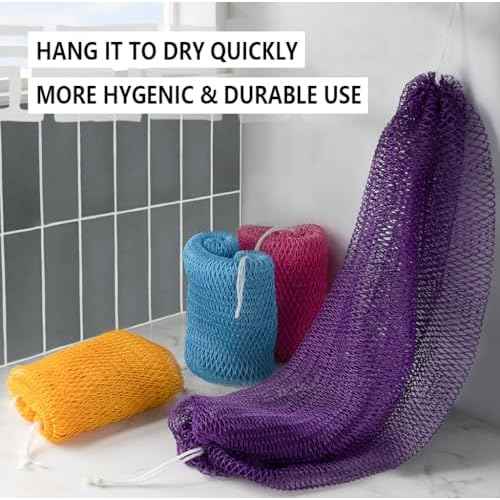 African Net Sponge Authentic - Exfoliating Back Scrub Bath Sponge with Knots - Afro Scrub Body Scrubber Exfoliator Washcloth - African Body Care Daily Use Shower Essentials