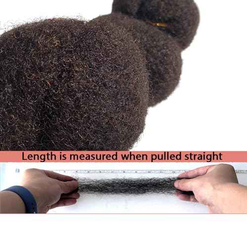 Tight Afro Kinky Human Hair for Dreadlocks,Ideal for Making Locs,Repair Extensions,Twist or Braids 4 Bundles/Package Darker Brown #2 16inch