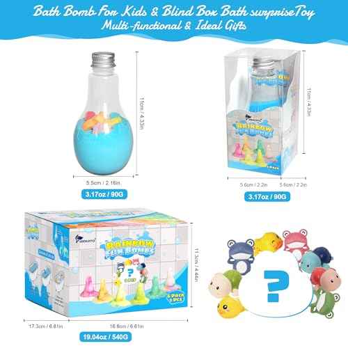 FIREKOTO¢ç 8pcs Purely Handmade Kids' Rainbow Interactive Bath Bombs kids Potions?Organic Colorful Bubble Bath for Kids Safe, Best Birthday, Party, Easter Bath Bombs Gift Set for Girls and Boys(8-Pack)