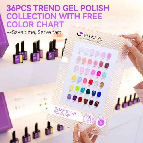 gelike ec Pro Gel Polish for Salon: 36 Colors Kit HEMA-FREE Highly Pigmented Formula Manicure Nail Art Design for Women 16ml Professional Bottles