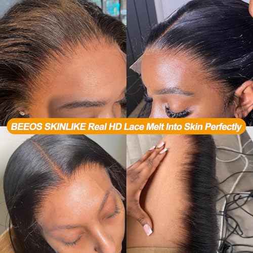 BEEOS 5x5 SKINLIKE Real HD Lace Closure Only, Body Wave 0.10mm Ultra-Thin Film HD Lace Full Cuticle Aligned Virgin Human Hair Closure Pre-Plucked Natural Hairline 18 Inch
