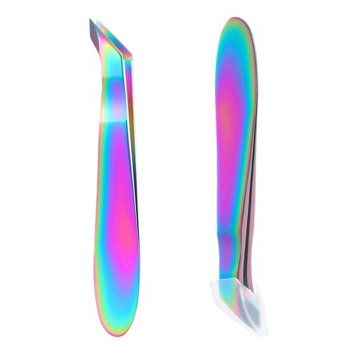 JJUNW 2 Pieces Mini Cuticle Cutter, Mini Cuticle Trimmer for Manicure and Pedicure, Stainless Steel Cuticle Nipper, Precise Pointed Tip Cuticle Clipper for Trim Nail and Dry Skin (Colored Titanium)