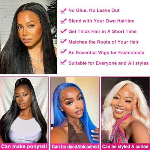 U Part Wigs Human Hair With Drawstring Straight U Part Wig For Women Easicontour Wear And Go Glueless Wigs Human Hair Beginner Friendly 200% Density Natural Color (22 Inch)