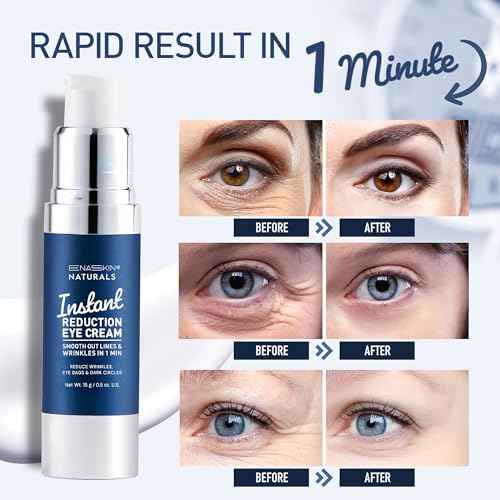 Enaskin Naturals Instant Eye & Face Lift Cream - Rapid Tightener and Wrinkle Filler for Deep Wrinkles - Under-Eye Bags & Puffiness Remover - Temporary Face Firming for Women & Men in 60s - 0.5 oz