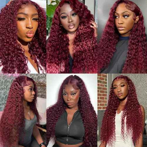 Red Bundles Human Hair Burgundy Water Wave Bundle 99j Human Hair Bundles 16 18 20 inch Red Water Wave Bundle 300g